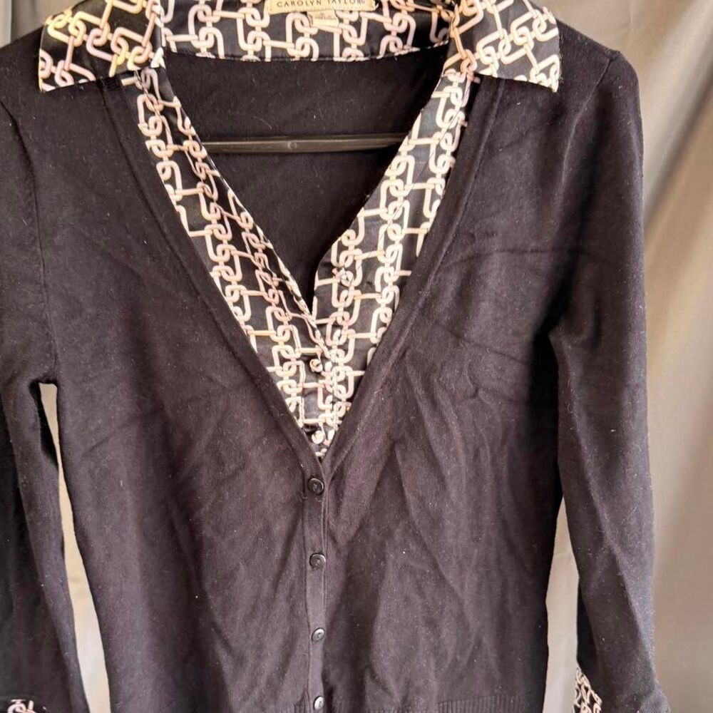 Carolyn-taylor Women's Black and Navy Cardigan